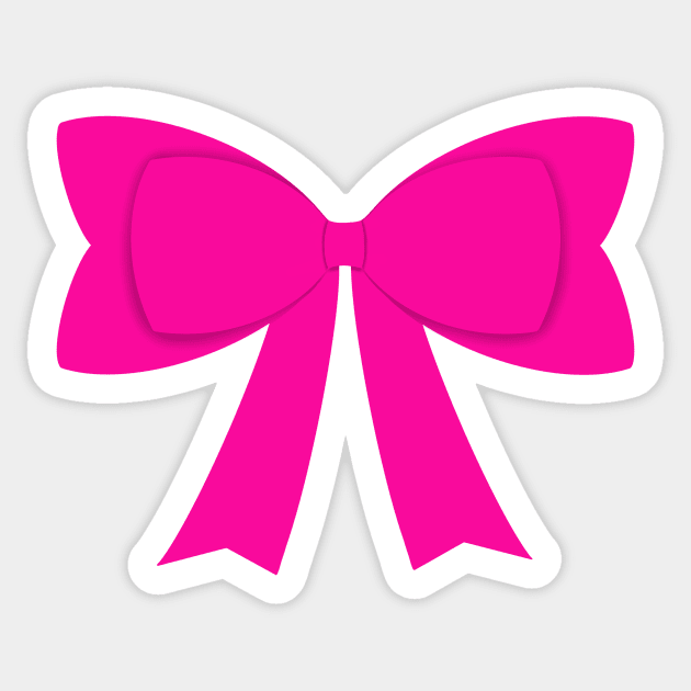 Pink bow on white Sticker by tothemoons